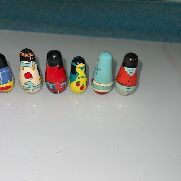 Vintage Folk Art Mini People From Around The World Multicultural Set Of 10 - Picture 3 of 9
